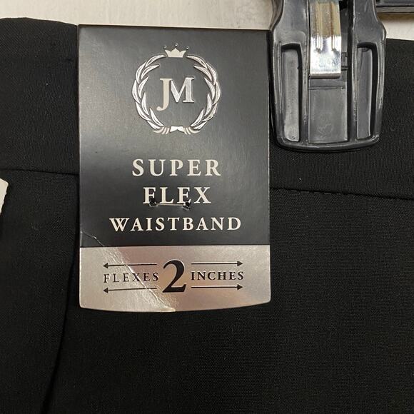 HAGGAR J M Premium Dress Pants Slim Super Flex Waist 2" Stretch Black 36x32 - Picture 5 of 11